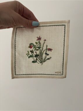 Floral Delicate Needlepoint – Set of 3 (6.5" x 6.5") Stitched